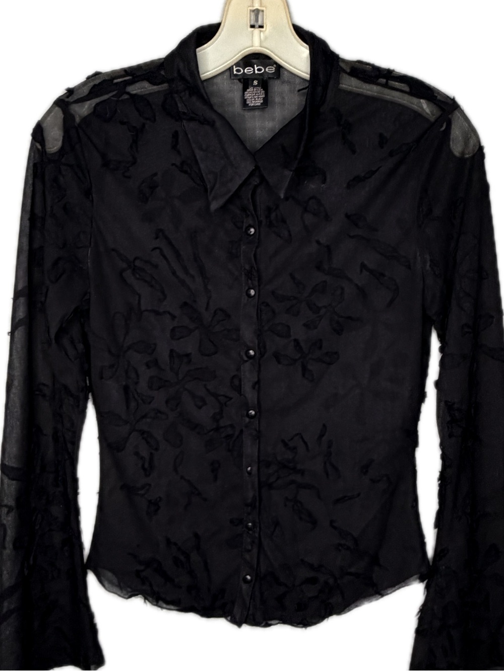 BeBe Sheer Black Blouse